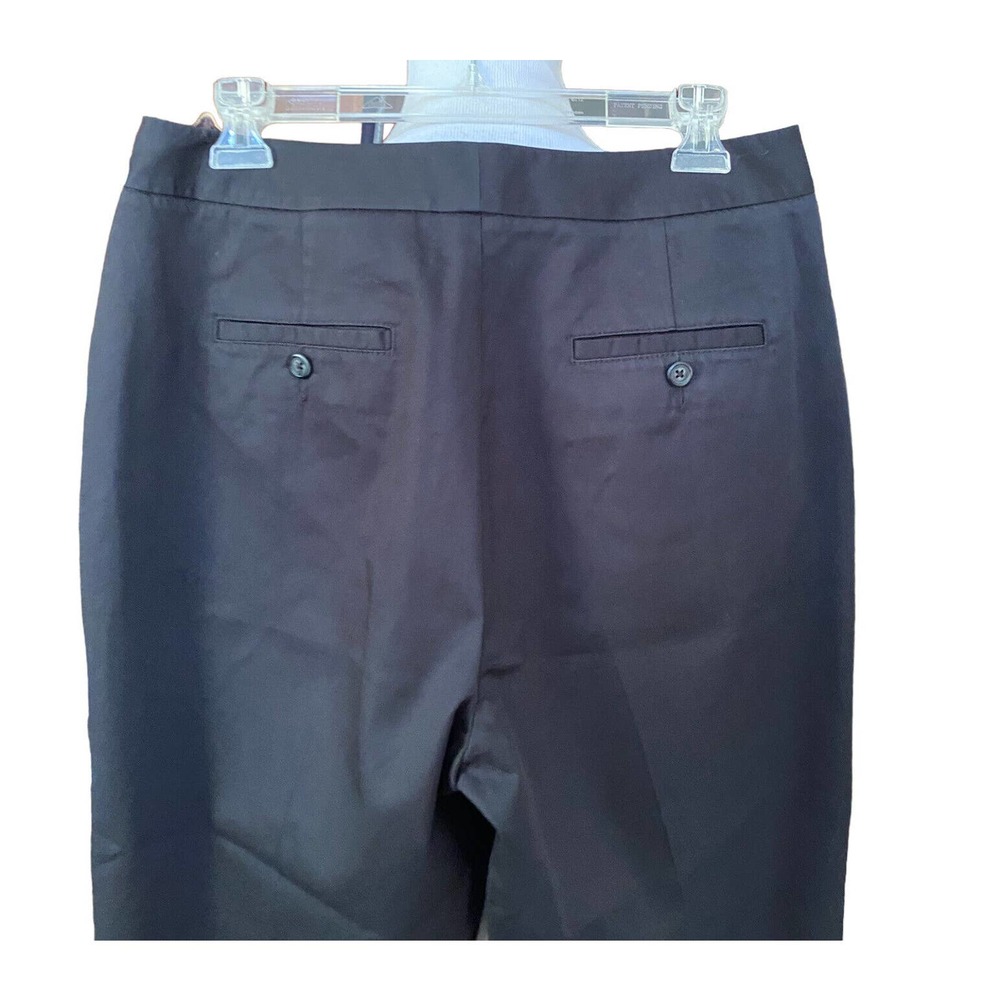 Foxcroft 10 Black Cotton Blend Wrinkle Free High Rise Crop Leg Pants I217 - Picture 7 of 9